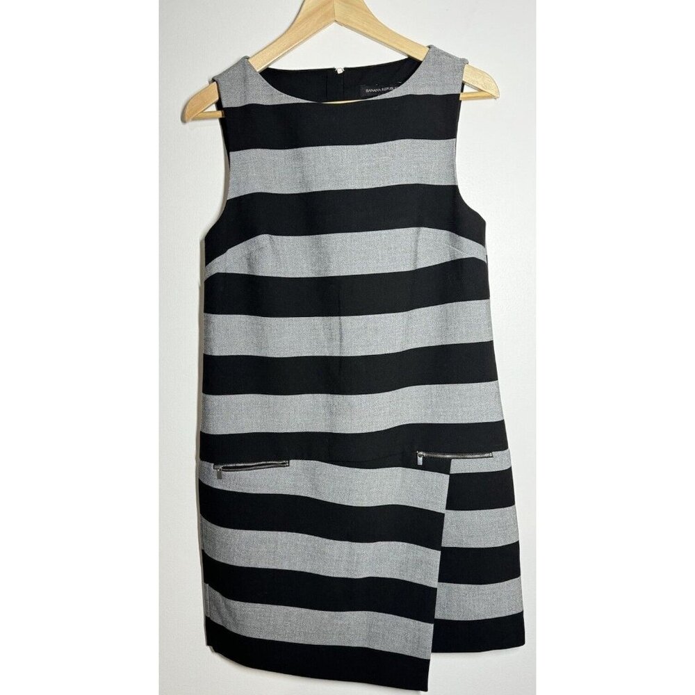 Banana Republic Black and Gray Asymmetrical Dress